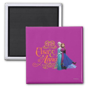 Anna And Elsa | Standing Back To Back Magnet by frozen at Zazzle