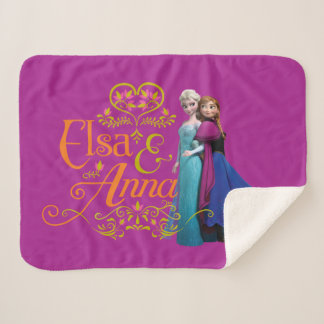 Anna and Elsa | Standing Back to Back Sherpa Blanket
