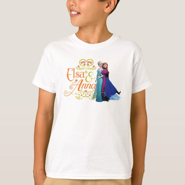 Anna and Elsa | Standing Back to Back T-Shirt (Front)