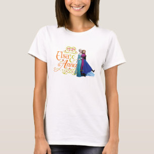 Anna and Elsa Standing Back to Back T-Shirt
