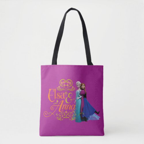 Anna and Elsa  Standing Back to Back Tote Bag
