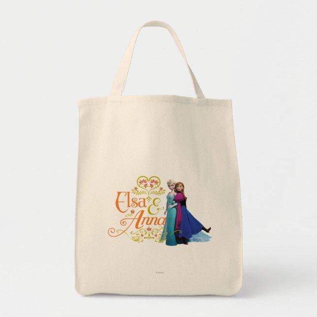 Anna and Elsa | Standing Back to Back Tote Bag (Front)