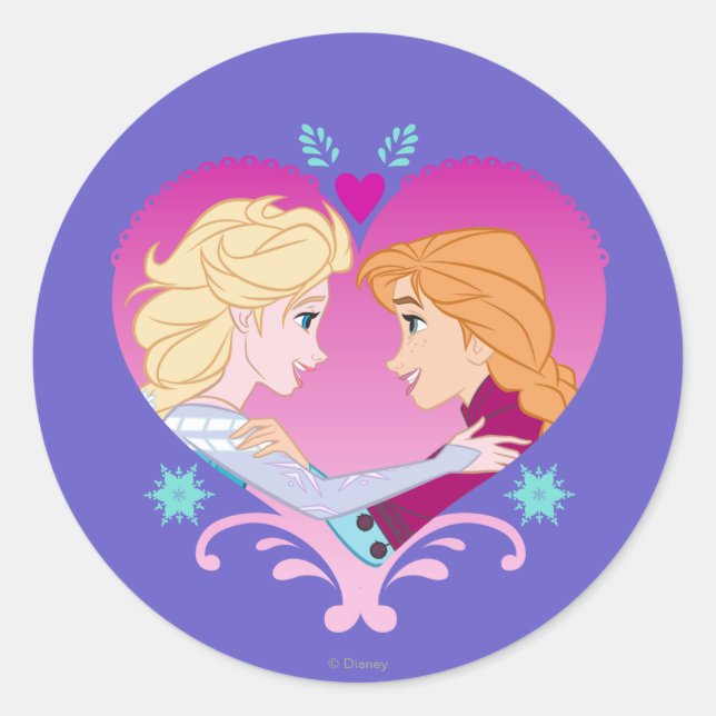 Anna and Elsa | Strong Bond Classic Round Sticker (Front)