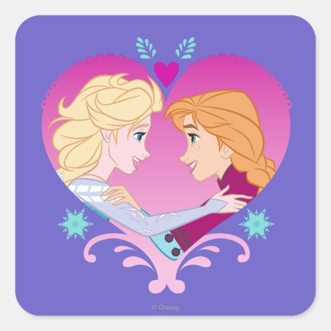 Anna and Elsa | Strong Bond Square Sticker (Front)