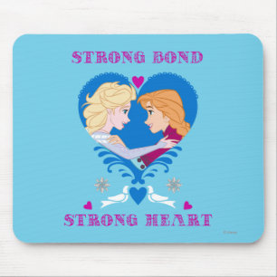 Anna and Elsa Strong Bond, Strong Heart Mouse Pad