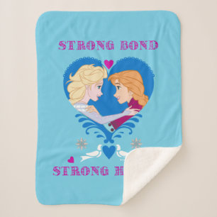 Anna and Elsa   Strong Bond, Strong Heart Sherpa Blanket