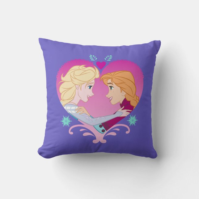 Anna and Elsa | Strong Bond Throw Pillow (Front)