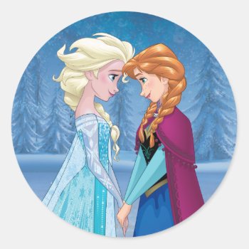 Anna And Elsa | Together Forever Classic Round Sticker by frozen at Zazzle
