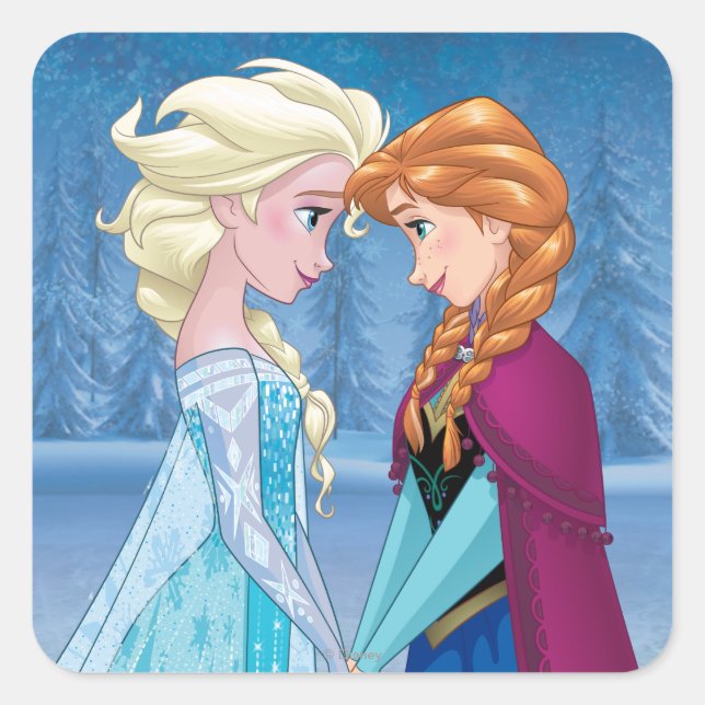 Anna and Elsa | Together Forever Square Sticker (Front)