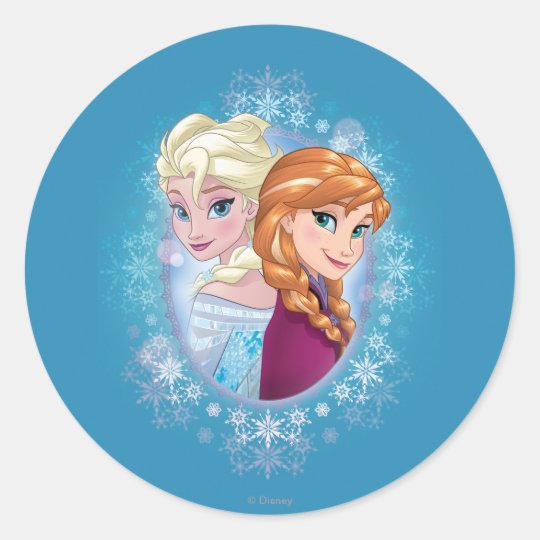 Anna and Elsa Winter Magic Classic Round Sticker