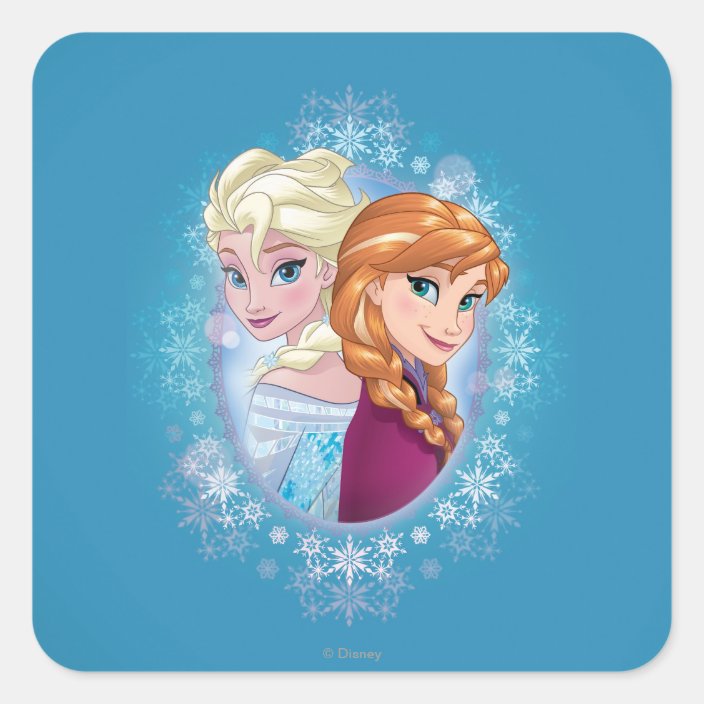 Anna and Elsa Winter Magic Square Sticker