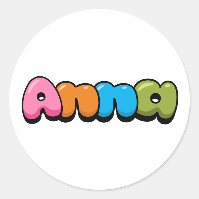 Anna Classic Round Sticker (Front)