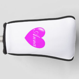 Anna, Custom Name Template, Feminine Pink Heart Golf Head Cover