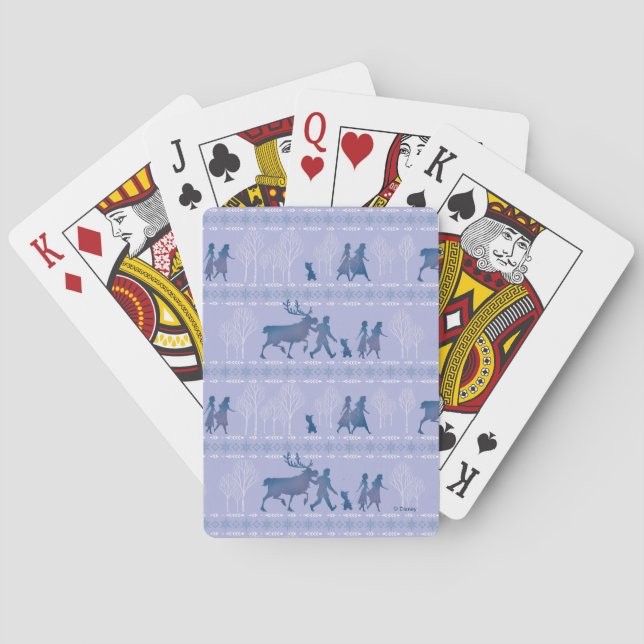 Anna, Elsa, & Friends Winter Pattern Playing Cards (Back)