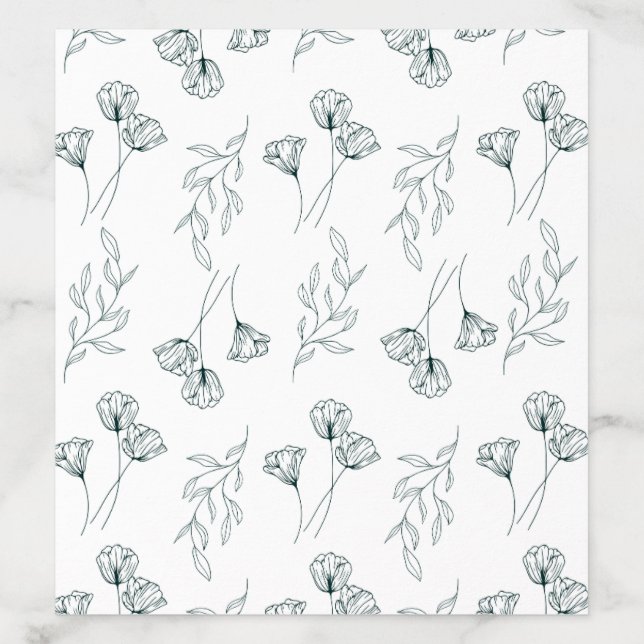ANNA Emerald Green Floral Wedding Envelope Liner (Design)