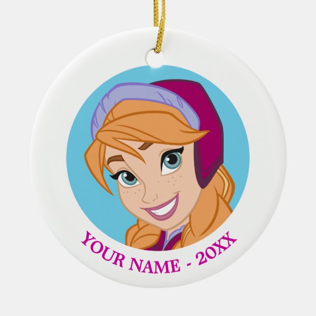 Anna | Face IconAdd Your Name Ceramic Ornament (Front)