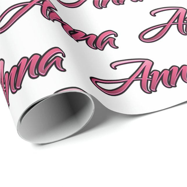Anna faded pink personalized gift wrap (Roll Corner)