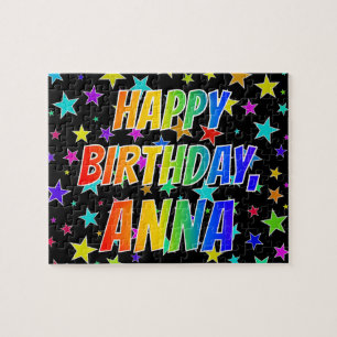"ANNA" First Name, Fun "HAPPY BIRTHDAY" Jigsaw Puzzle