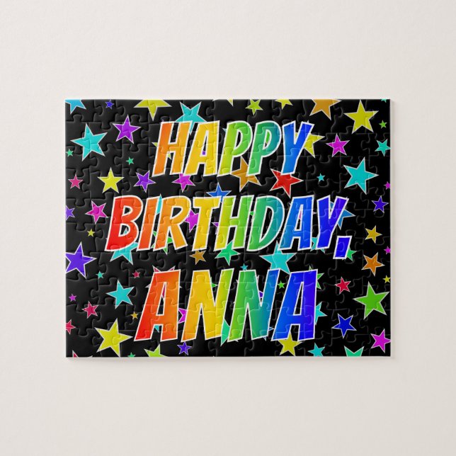 "ANNA" First Name, Fun "HAPPY BIRTHDAY" Jigsaw Puzzle (Horizontal)
