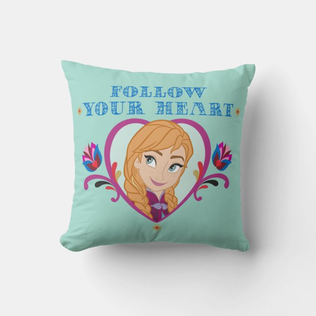 Anna | Follow your Heart Throw Pillow (Front)