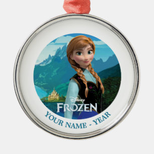 Anna   Frozen Logo And Anna Add Your Name Metal Ornament