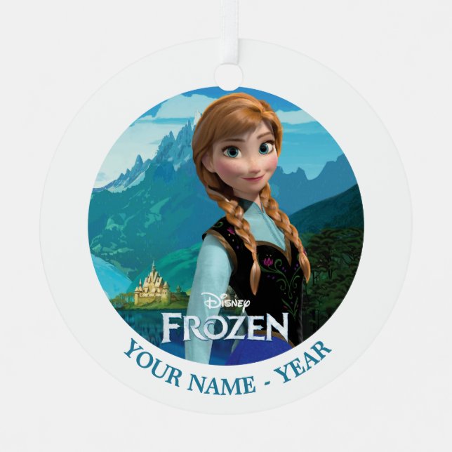 Anna | Frozen Logo And Anna Add Your Name Metal Ornament (Front)