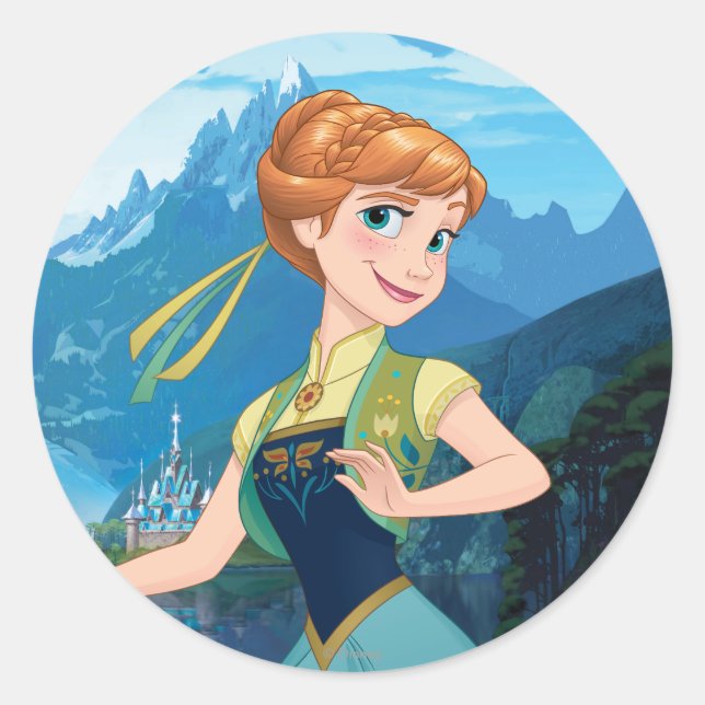 Anna | Heart Full of Sunshine Classic Round Sticker (Front)