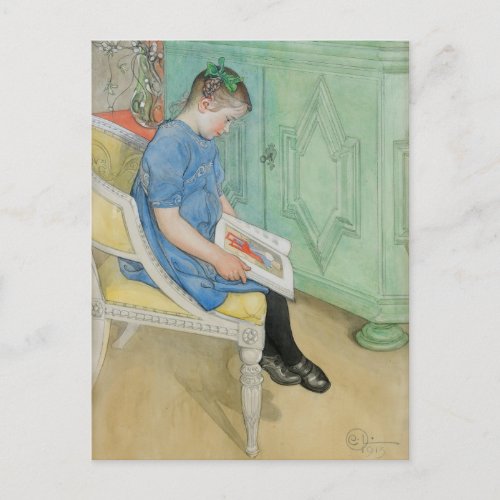 Anna Johanna Reading a Book Postcard