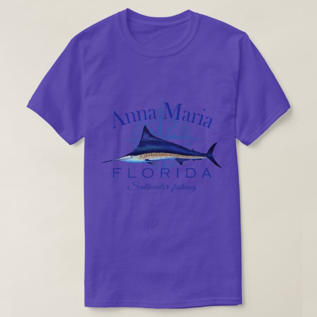 Anna Maria Florida Sailfish Billfish Saltwater Fis T-Shirt (Design Front)