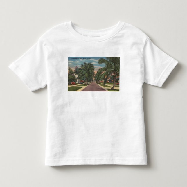 Anna Maria, Florida - View of Palms Along Street Toddler T-shirt (Front)