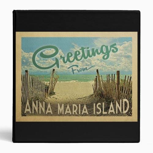 Anna Maria Island Beach Vintage Travel 3 Ring Binder