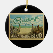 Anna Maria Island Beach Vintage Travel Ceramic Ornament