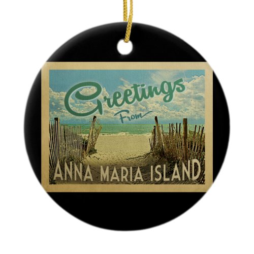 Anna Maria Island Beach Vintage Travel Ceramic Ornament