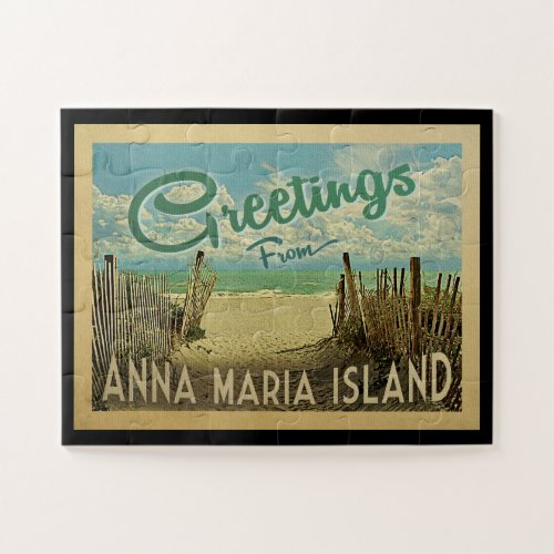 Anna Maria Island Beach Vintage Travel Jigsaw Puzzle