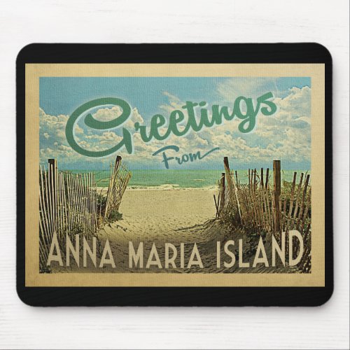 Anna Maria Island Beach Vintage Travel Mouse Pad