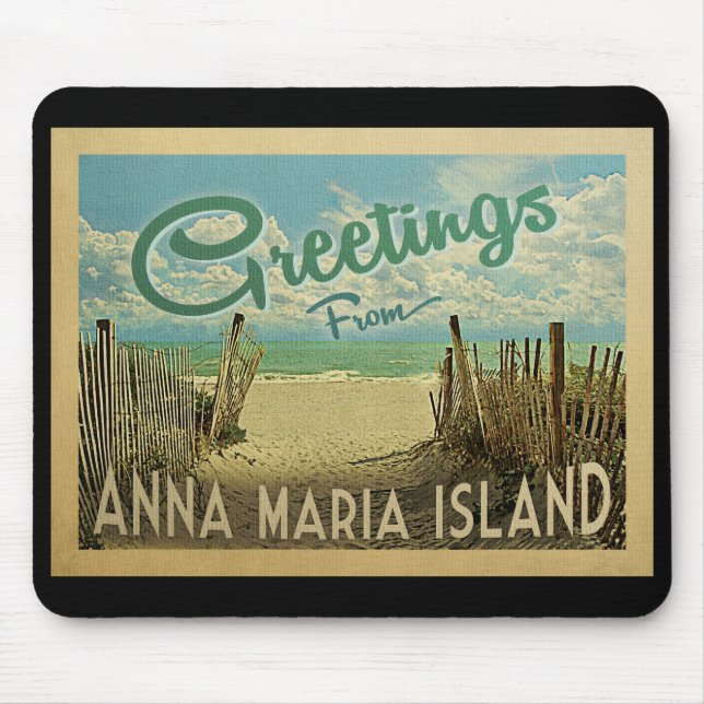 Anna Maria Island Beach Vintage Travel Mouse Pad (Front)