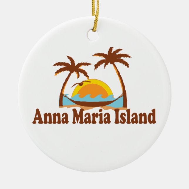 Anna Maria Island. Ceramic Ornament (Front)