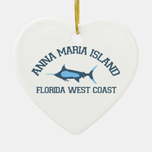 Anna Maria Island - Fishing Design. Ceramic Ornament