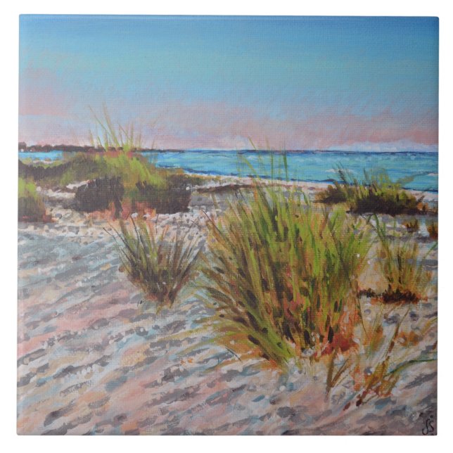 Anna Maria Island, Florida Beach Painting Ceramic Tile (Front)