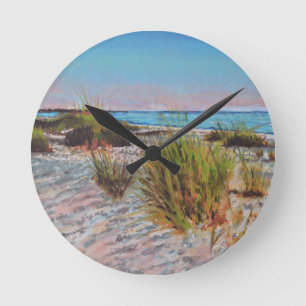 Anna Maria Island, Florida Beach Painting Round Clock