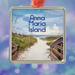 Anna Maria Island Florida Beach photo Metal Ornament<br><div class="desc">Anna Maria Island Florida photo at Bradenton Beach of a beautiful beach path to the ocean with wood walkway railings,  sand,  sea oats,  and that first glimpse of the ocean.</div>