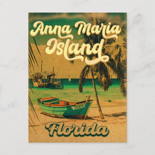 Anna Maria island Florida Beach Retro Souvenir 60s Postcard