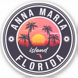 Anna Maria island Florida Beach Retro Souvenir 60s Sticker