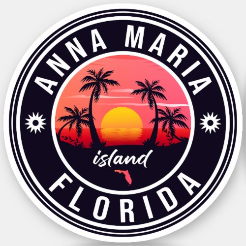 Anna Maria island Florida Beach Retro Souvenir 60s Sticker