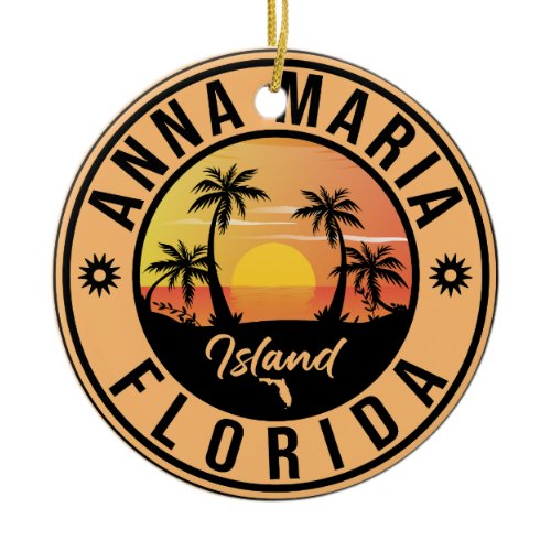 Anna Maria island Florida Beach Retro Souvenir Ceramic Ornament