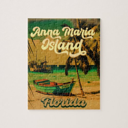 Anna Maria island Florida Beach Retro Souvenir Jigsaw Puzzle
