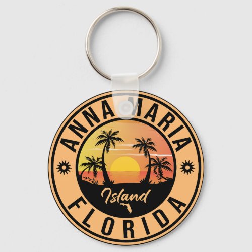 Anna Maria island Florida Beach Retro Souvenir Keychain