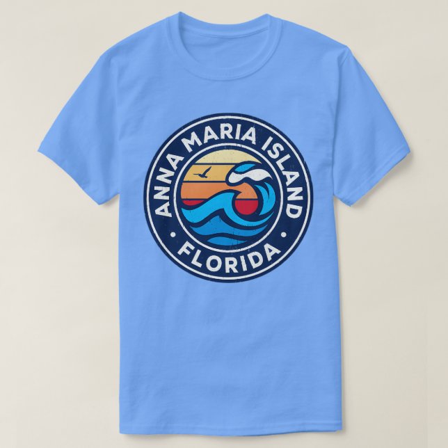 Anna Maria Island Florida Fl Nautical Waves TShirt (Design Front)