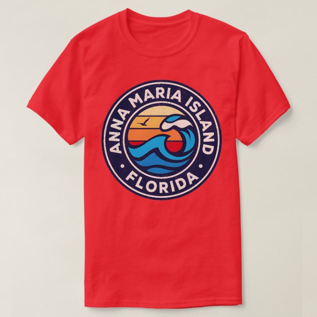 Anna Maria Island Florida Fl Nautical Waves TShirt (Design Front)