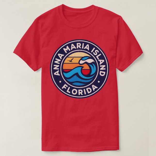 Anna Maria Island Florida Fl Nautical Waves TShirt (Design Front)